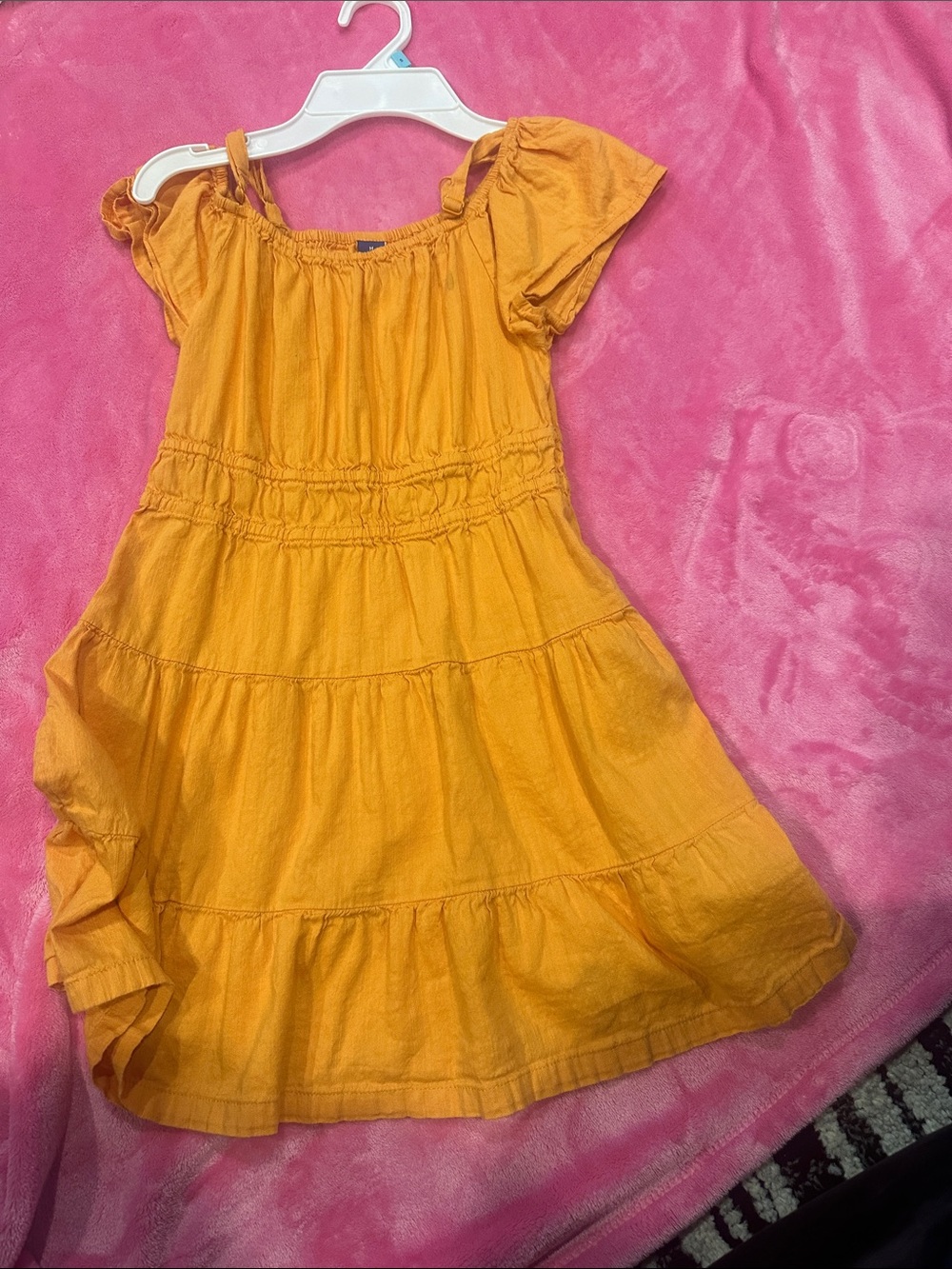 Old Navy Mustard Tiered Cotton Dress